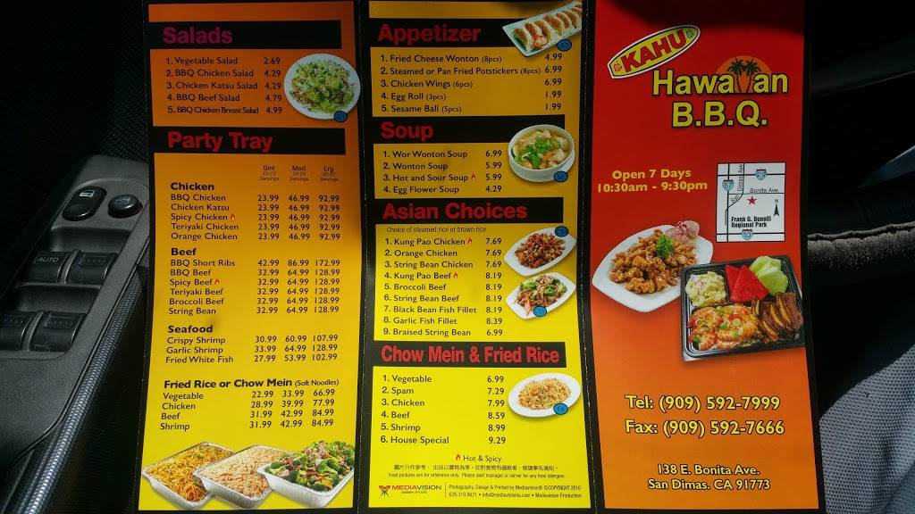 Kahu Hawaii B.B.Q. | restaurant | 138 E Bonita Ave, San Dimas, CA 91773, USA | 9095927999 OR +1 909-592-7999