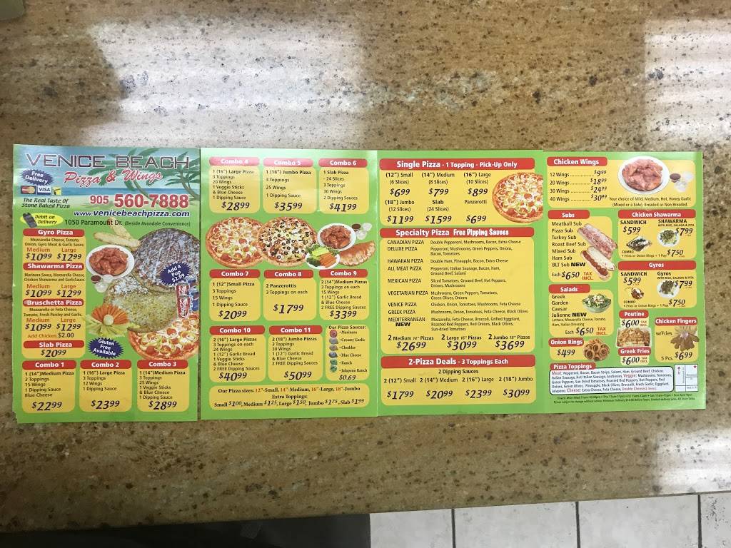 Venice Beach Pizzerias | restaurant | 1050 Paramount Drive, Stoney Creek, ON L8J 1P8, Canada | 9055607888 OR +1 905-560-7888