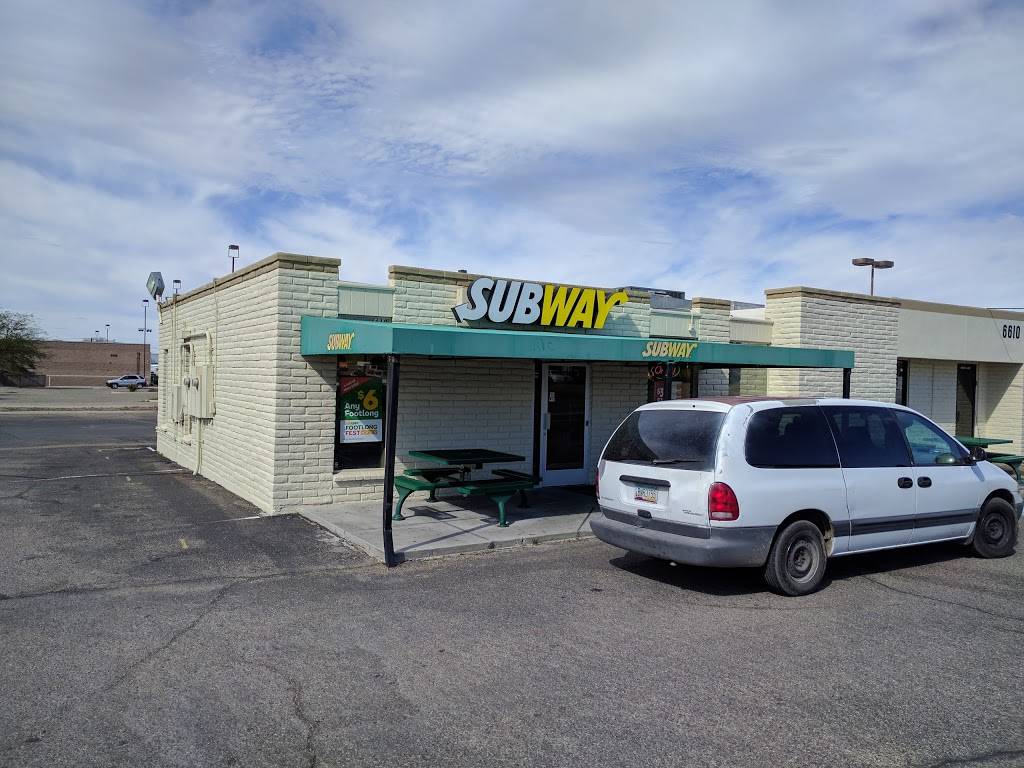 Subway | meal takeaway | 6610 S Tucson Blvd, Tucson, AZ 85756, USA | 5208073026 OR +1 520-807-3026