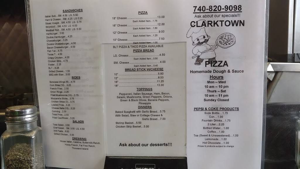 Clarktown Pizzeria | restaurant | 7724 OH-139, Lucasville, OH 45648, USA | 7408209098 OR +1 740-820-9098