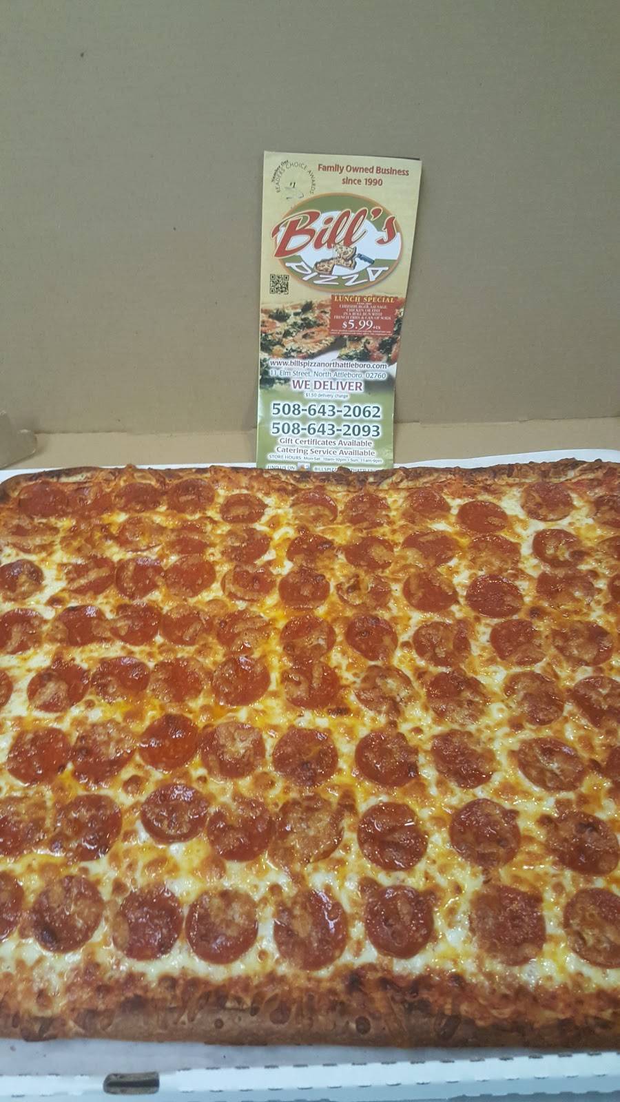 Bills Pizza | restaurant | 11 Elm St, North Attleborough, MA 02760, USA | 5086432062 OR +1 508-643-2062