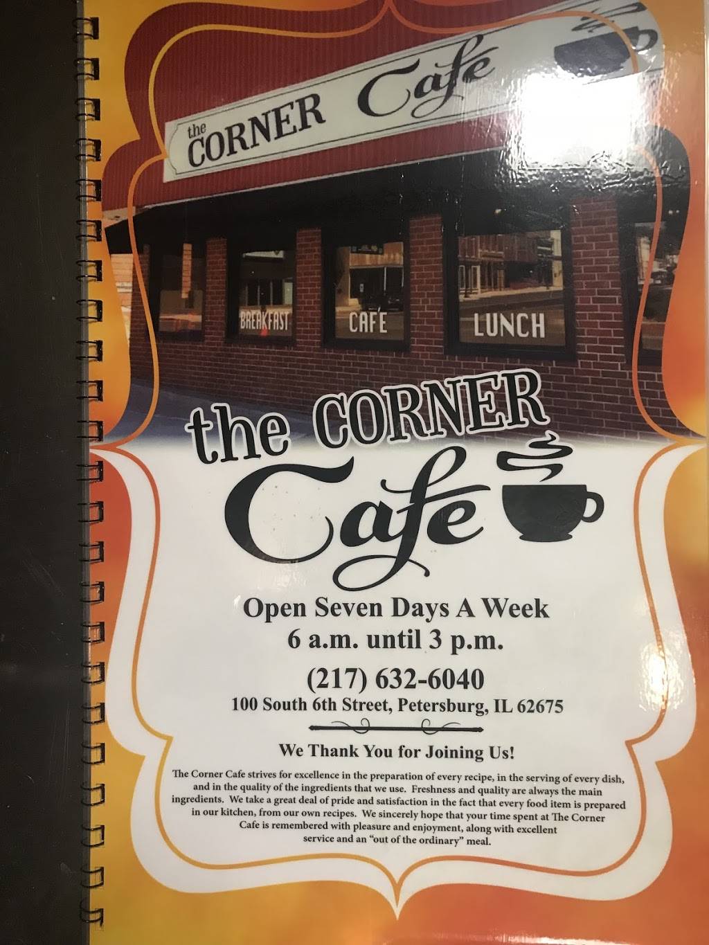 The Corner Cafe | restaurant | 100 S 6th St, Petersburg, IL 62675, USA | 2176326040 OR +1 217-632-6040