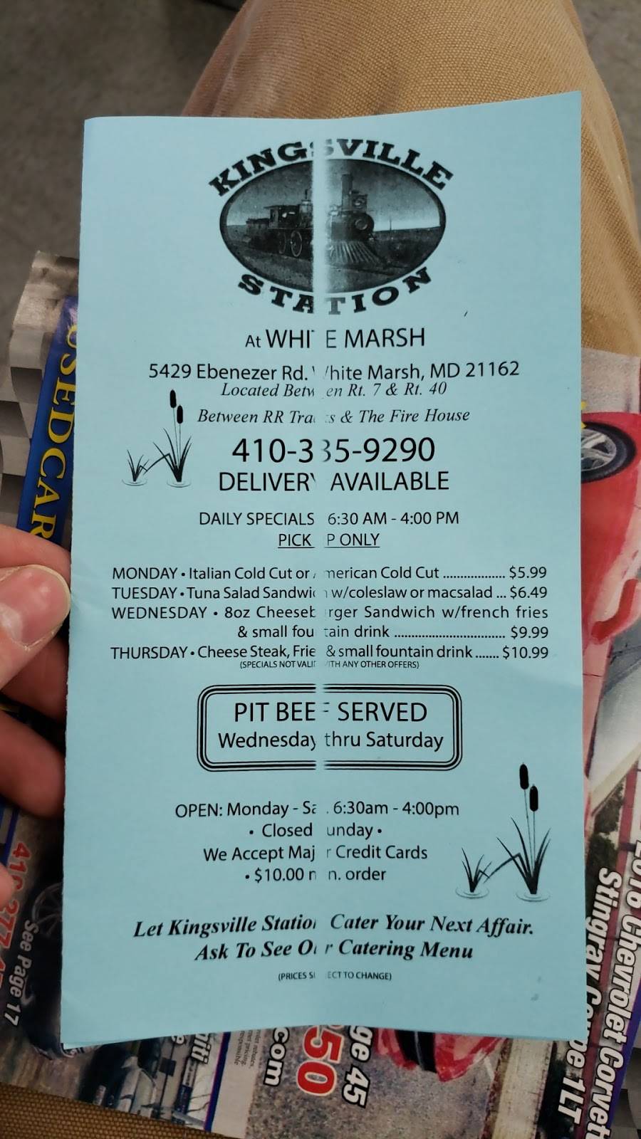 Kingsville Station White Marsh | meal takeaway | 5429 Ebenezer Rd, White Marsh, MD 21162, USA | 4103359290 OR +1 410-335-9290