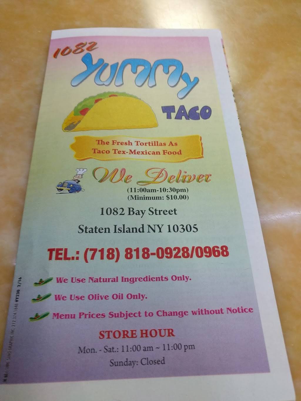Yummy Taco | meal delivery | 1082 Bay St, Staten Island, NY 10305, USA | 7188180928 OR +1 718-818-0928