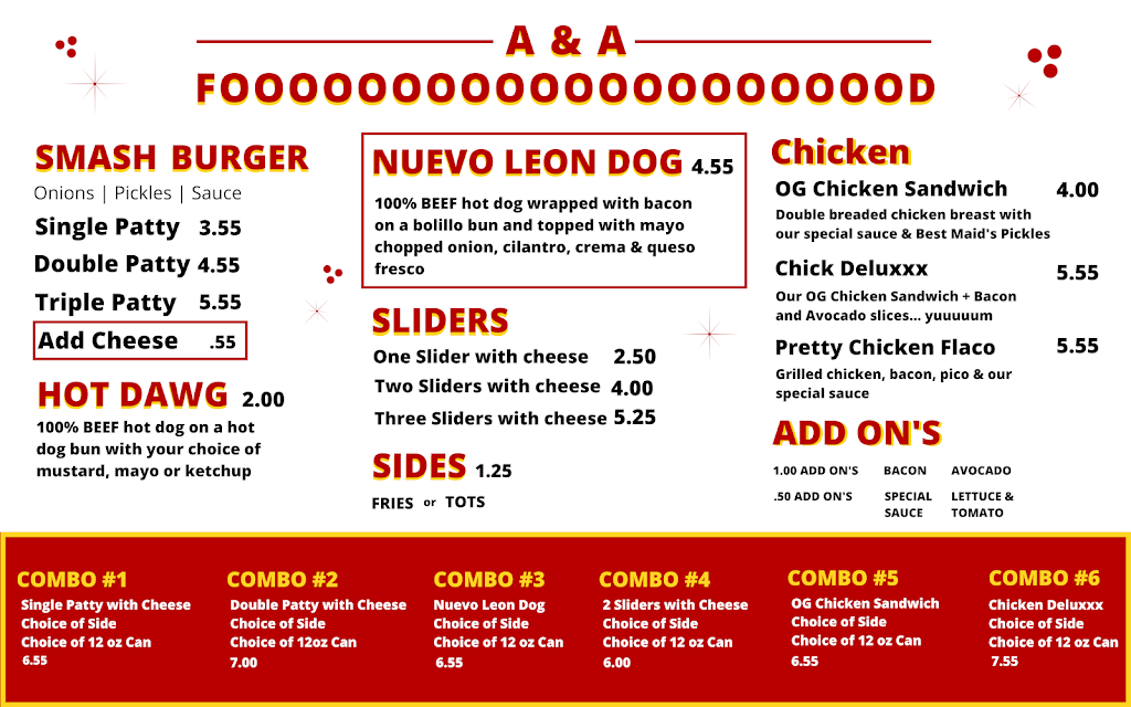 A & A Foods | restaurant | 702 W Allen Ave, Fort Worth, TX 76110, USA | 8177717467 OR +1 817-771-7467