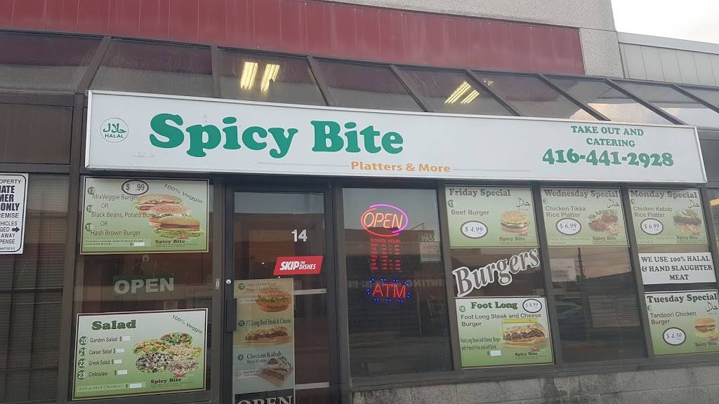 Spicy Bite | restaurant | 3001 Markham Rd Unit # 14, Scarborough, ON M1X 1L6, Canada | 4164412928 OR +1 416-441-2928