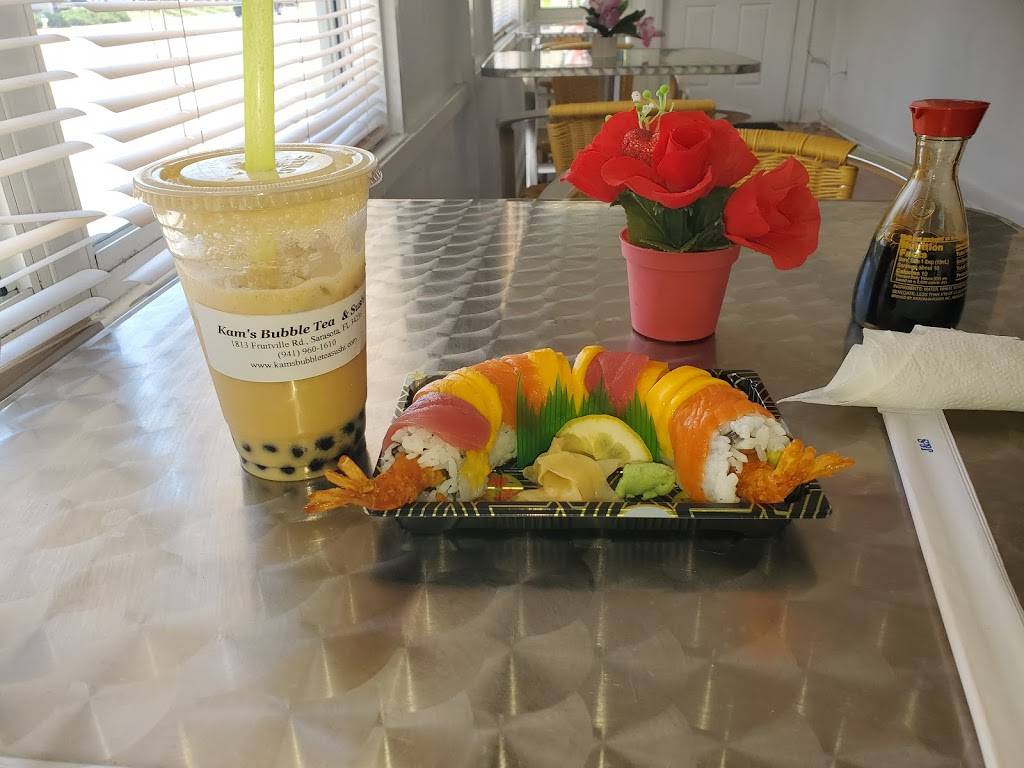 Kams Bubble Tea & Sushi | cafe | 1813 Fruitville Rd, Sarasota, FL 34236, USA | 9419601610 OR +1 941-960-1610