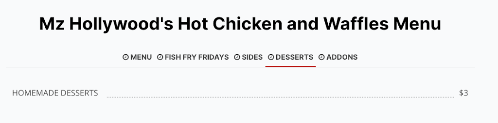 Mz Hollywoods Hot Chicken and Waffles | restaurant | 4203 Lebanon Pike, Hermitage, TN 37076, USA | 6155253275 OR +1 615-525-3275