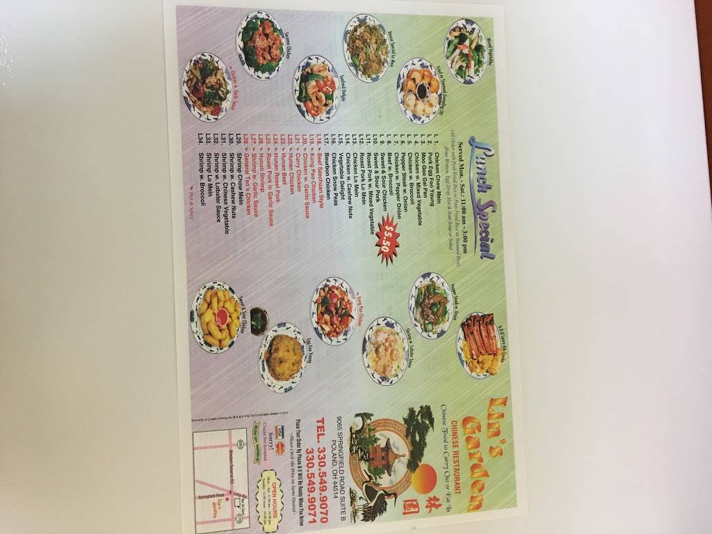 Lins Garden | restaurant | 9065 Springfield Rd Suite B, Youngstown, OH 44514, USA | 3305499070 OR +1 330-549-9070