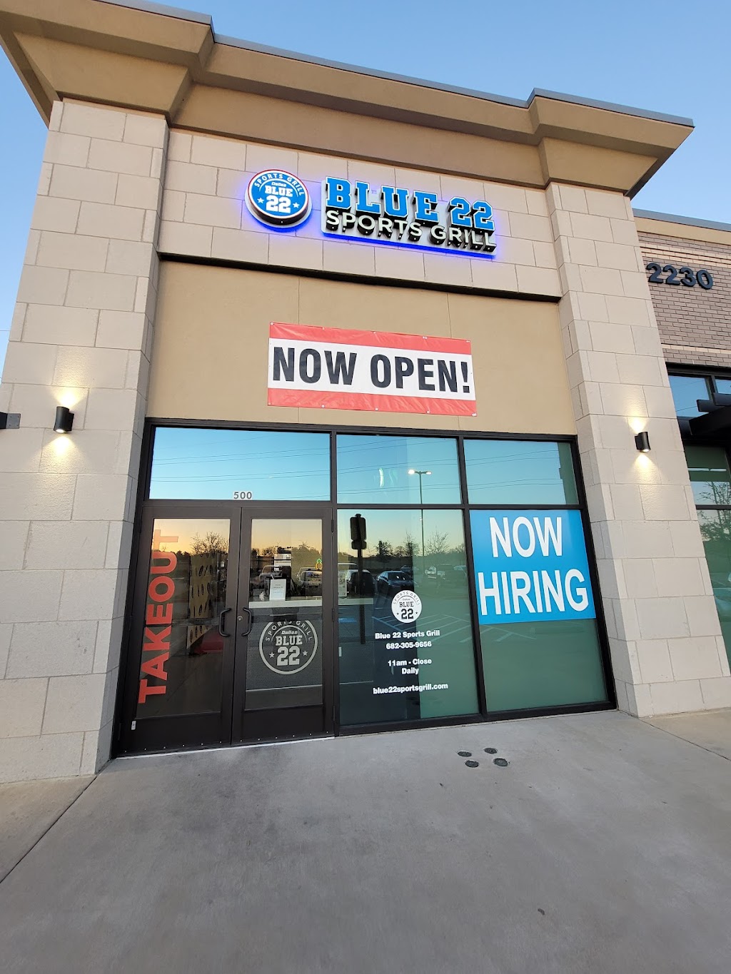 Blue 22 Sports Grill | restaurant | 2230 TX-114 Suite 500, Trophy Club, TX 76262, USA | 6823059656 OR +1 682-305-9656