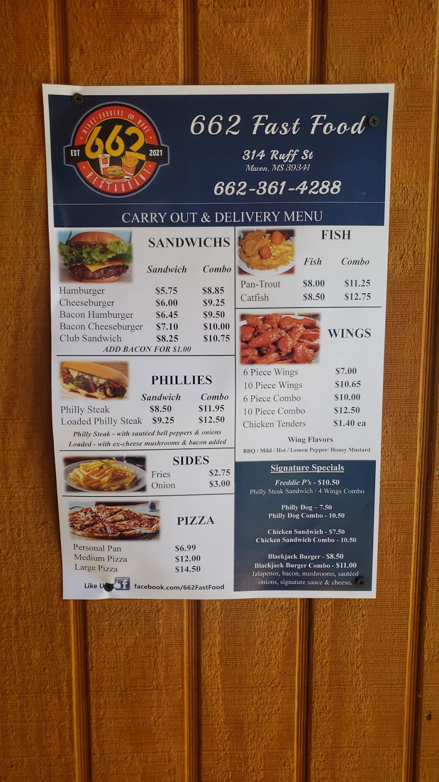 662 Fast Food | restaurant | 341 Ruff St, Macon, MS 39341, USA | 6623614288 OR +1 662-361-4288