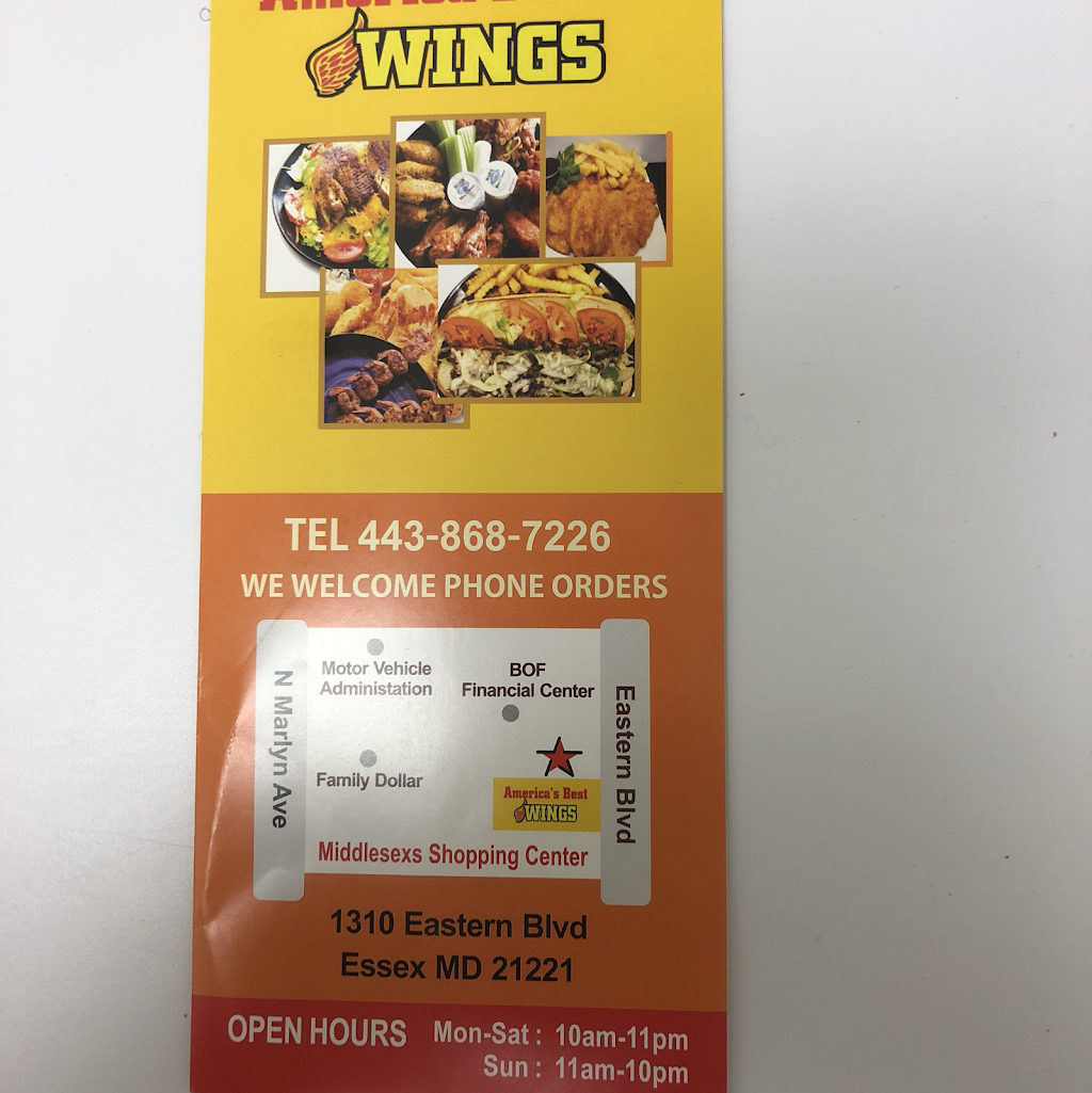 America’s Best Wings | restaurant | 1310 Eastern Blvd, Essex, MD 21221, USA | 4438687226 OR +1 443-868-7226