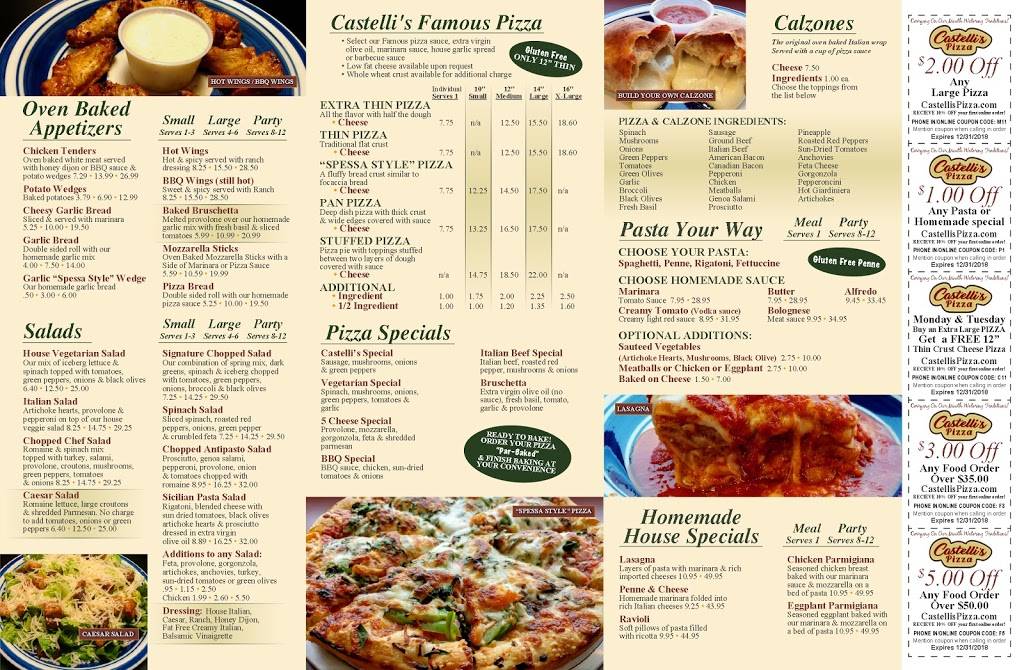 Castellis Pizza | restaurant | 3125 Dundee Rd, Northbrook, IL 60062, USA | 8474985700 OR +1 847-498-5700