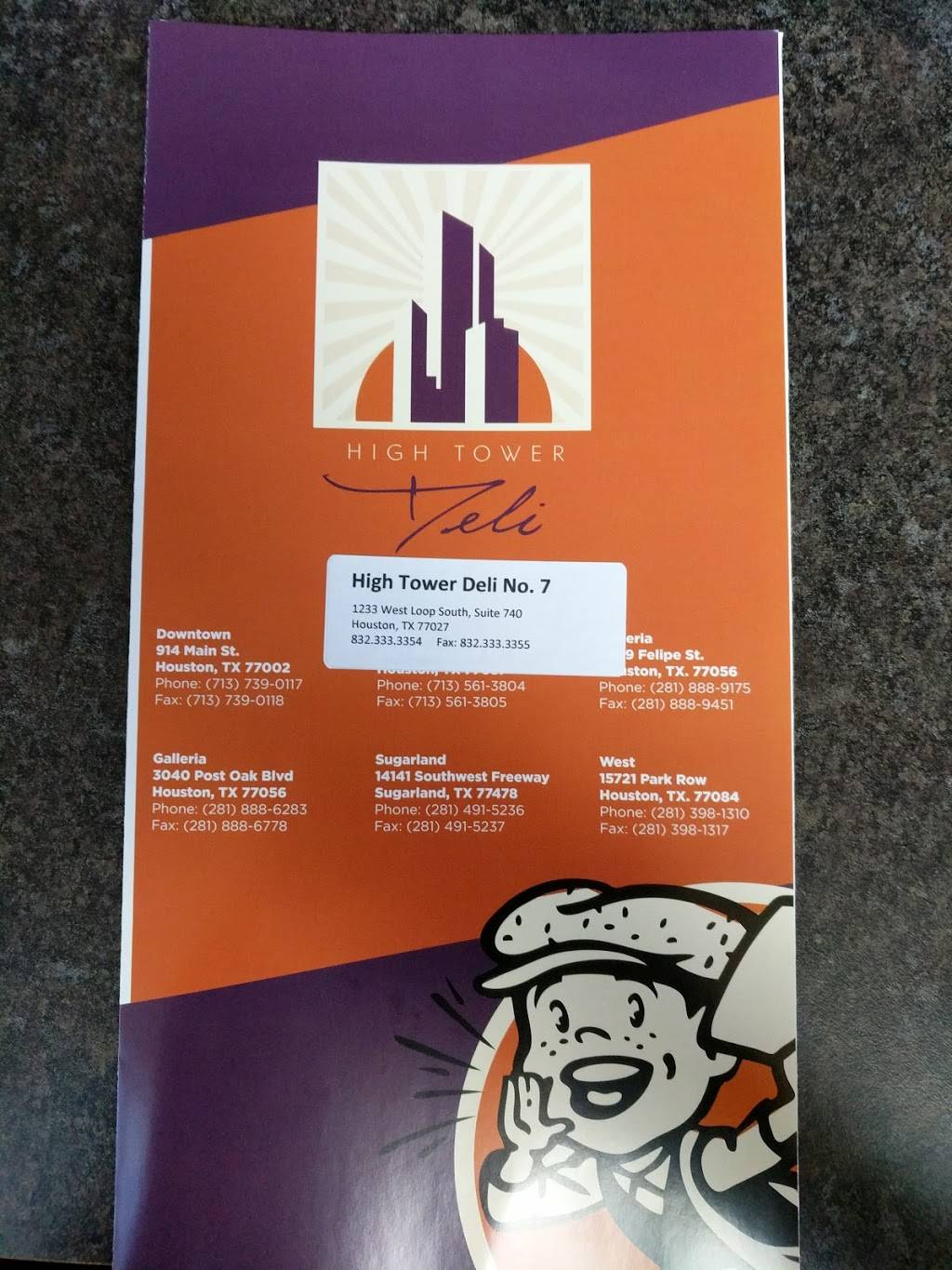 High Tower Deli | restaurant | 1233 W Loop S #740, Houston, TX 77027, USA | 8323333354 OR +1 832-333-3354