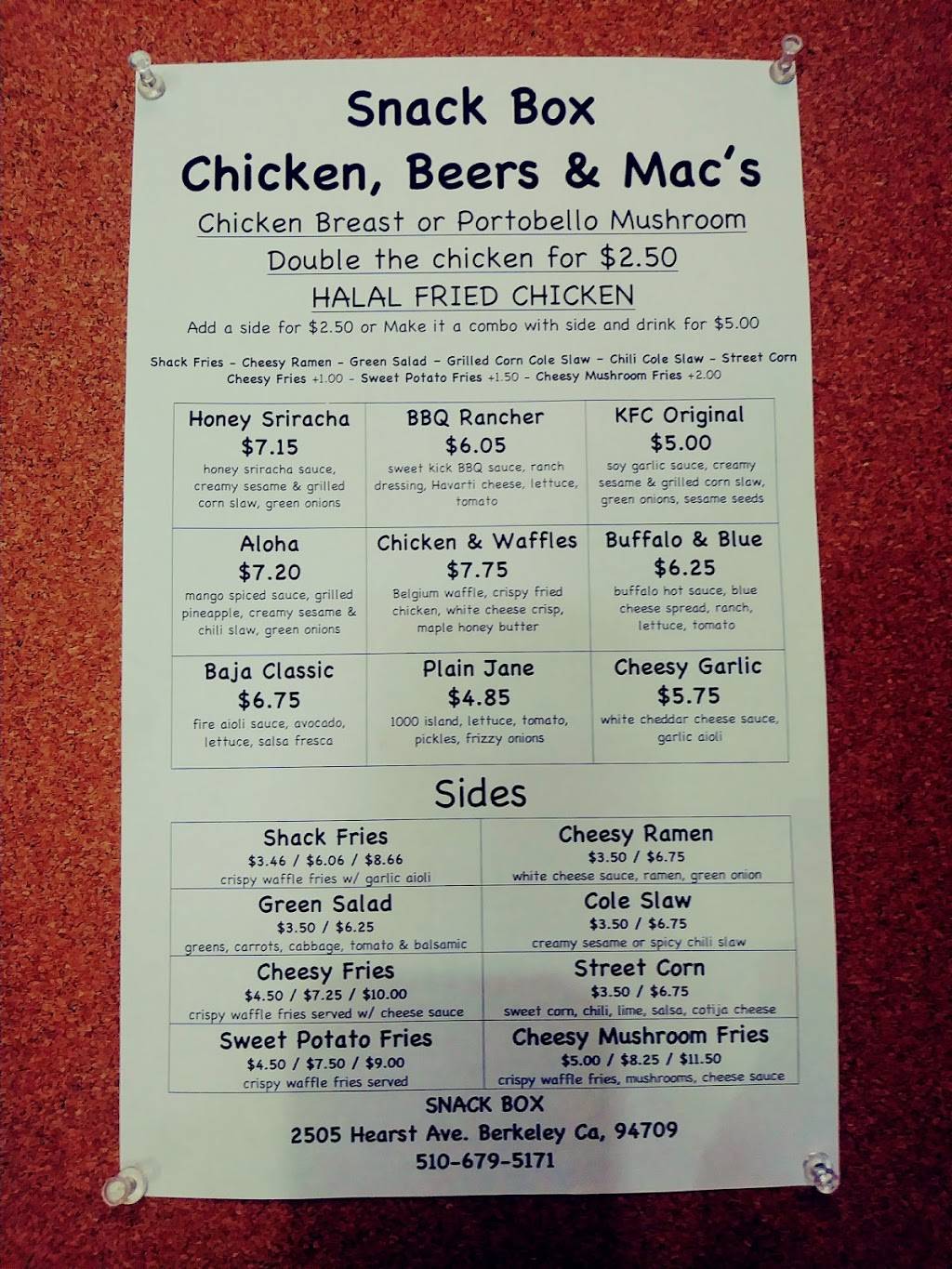 Snack Box Chicken & Macs | restaurant | 2505 Hearst Ave ste d, Berkeley, CA 94709, USA | 5106795171 OR +1 510-679-5171