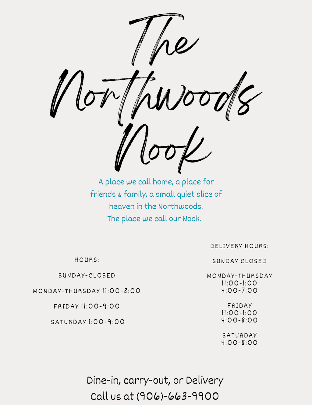 The Northwoods Nook | restaurant | 113 Massie Ave, Bessemer, MI 49911, USA | 9066639900 OR +1 906-663-9900