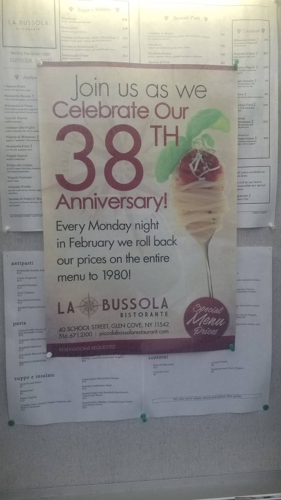 La Bussola Restaurant | restaurant | 40 School St, Glen Cove, NY 11542, USA | 5166712100 OR +1 516-671-2100