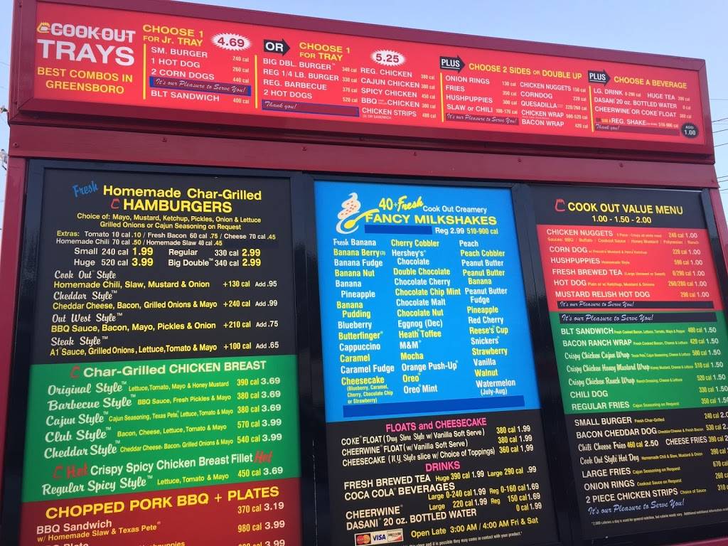 Cook Out | restaurant | 2411 Battleground Ave, Greensboro, NC 27408, USA | 3362888643 OR +1 336-288-8643