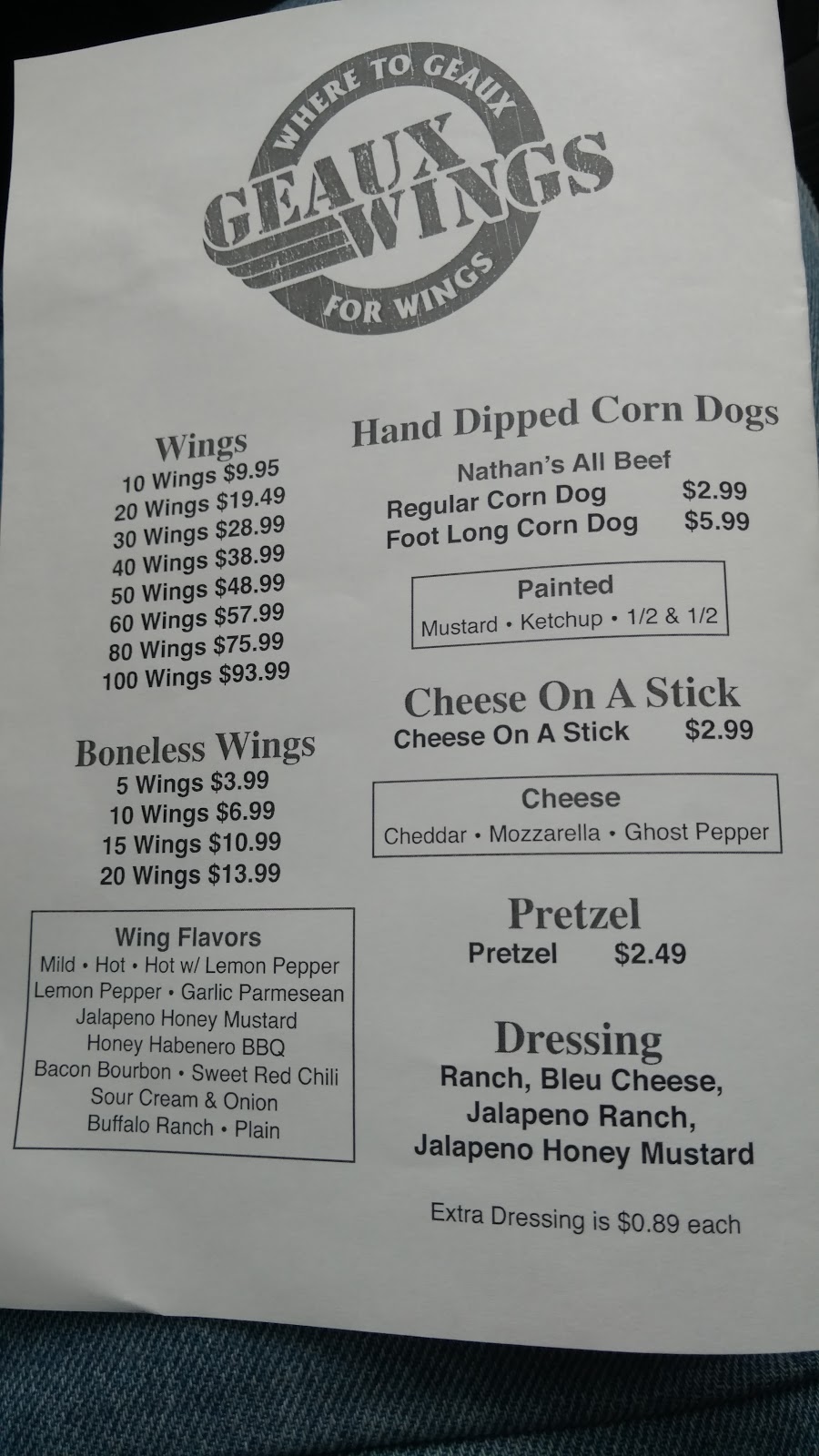 Geaux Wings | restaurant | 3600 Desiard Street, Monroe, LA 71203, USA | 3188165110 OR +1 318-816-5110