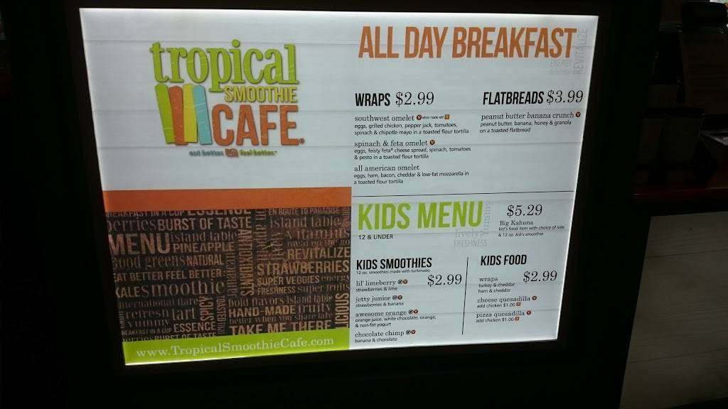 Tropical Smoothie Cafe | restaurant | 250 West Shore Plaza Suite KC-1, Tampa, FL 33609, USA | 8132895401 OR +1 813-289-5401