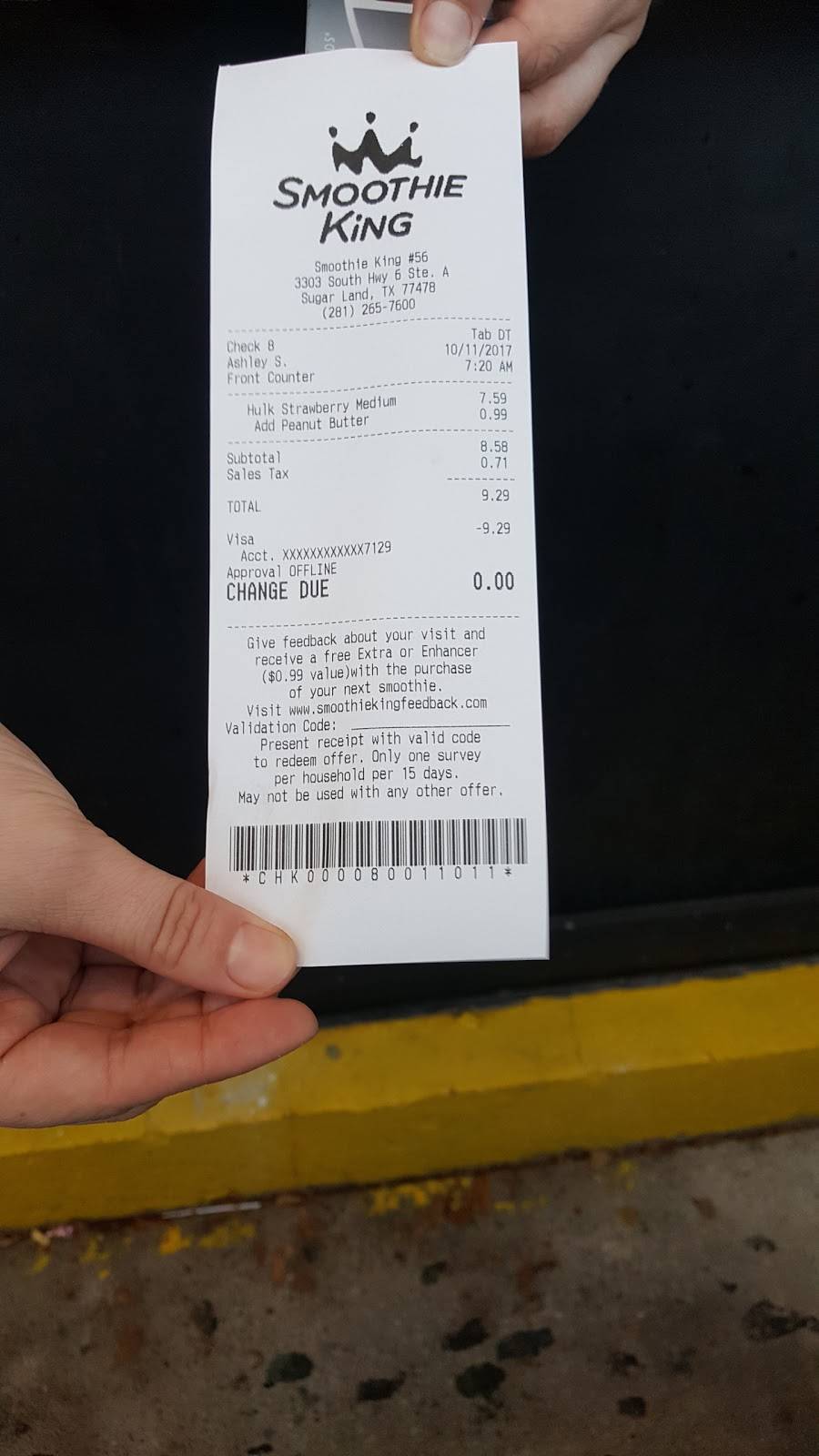 Smoothie King | restaurant | 3303 South Hwy 6 Ste. A, Sugar Land, TX 77478, USA | 2812657600 OR +1 281-265-7600