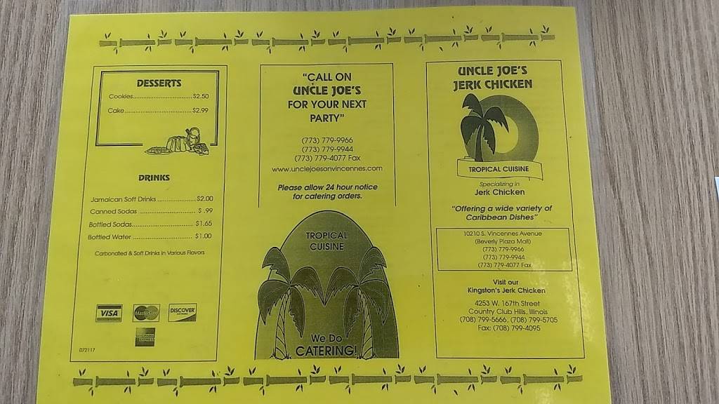 Uncle Joes Jerk | restaurant | 10210 S Vincennes Ave, Chicago, IL 60643, USA | 7737799966 OR +1 773-779-9966