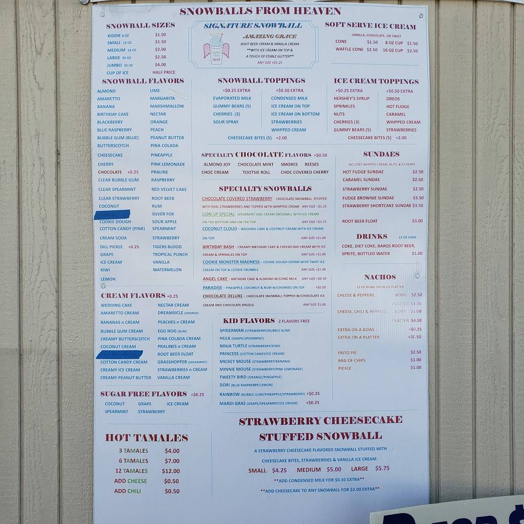 Snowballs From Heaven | restaurant | 285 E Pine St, Ponchatoula, LA 70454, USA | 5044015028 OR +1 504-401-5028