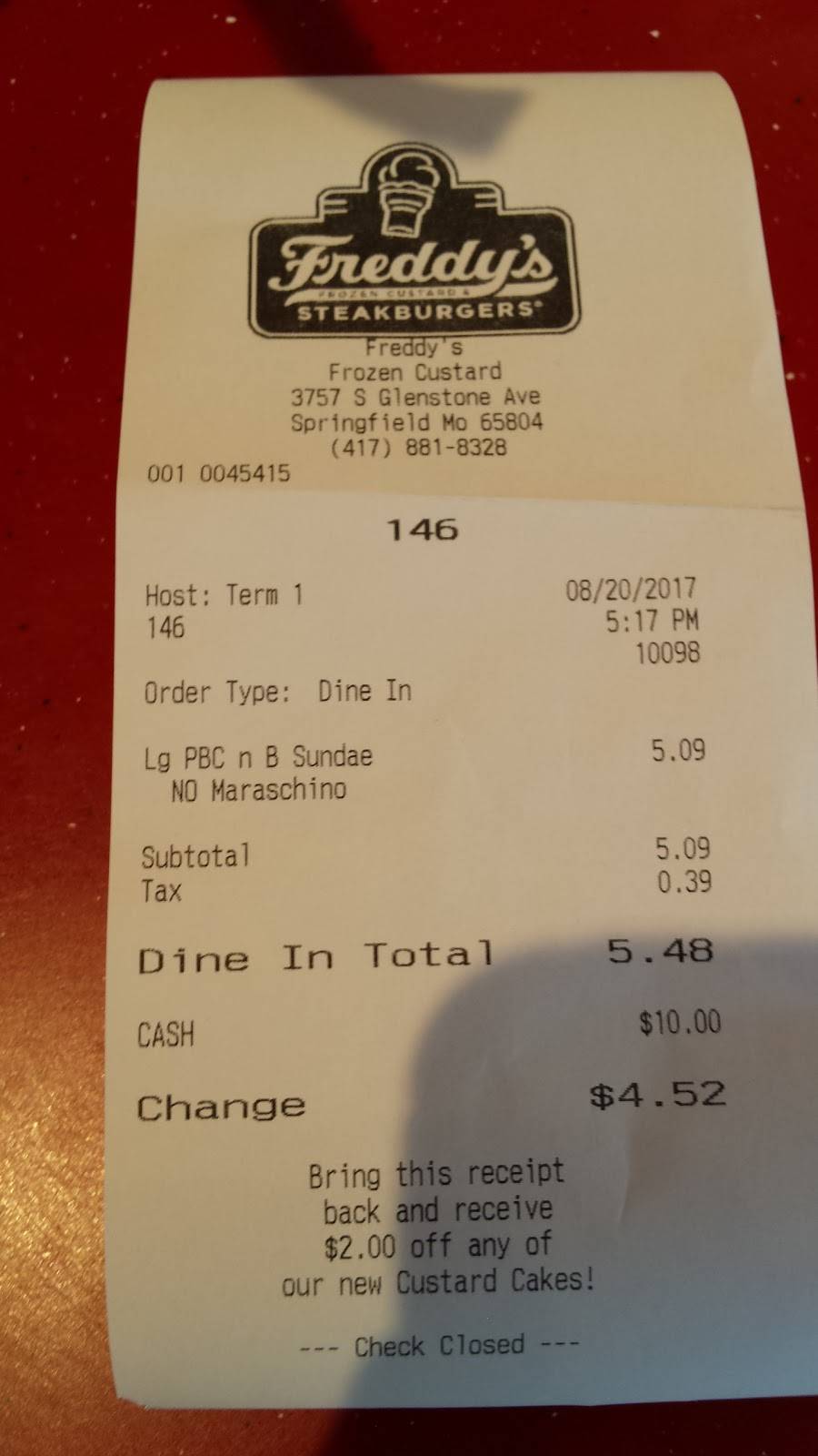 Freddys Frozen Custard & Steakburgers | restaurant | 3757 S Glenstone Ave, Springfield, MO 65804, USA | 4178818328 OR +1 417-881-8328