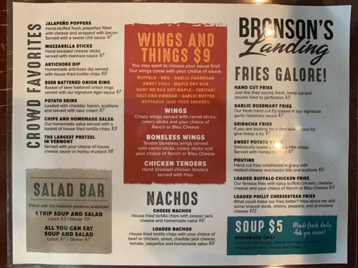 Bronsons Landing | restaurant | 366 Lake St, St Albans City, VT 05478, USA | 8025824524 OR +1 802-582-4524