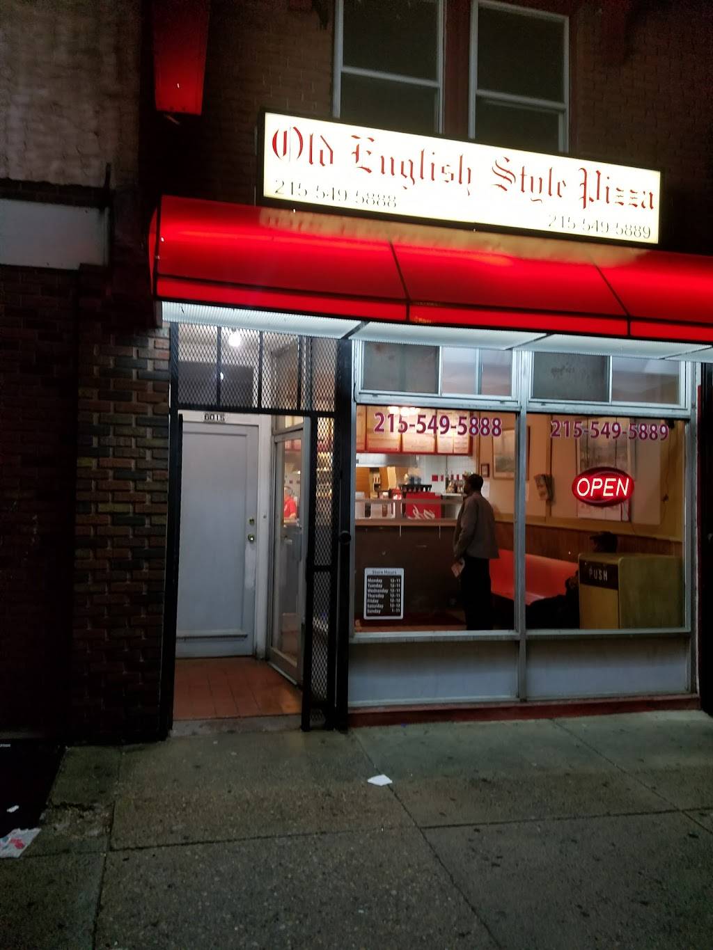 Old English Style Pizza | restaurant | 6015 N 5th St, Philadelphia, PA 19120, USA | 2155495888 OR +1 215-549-5888