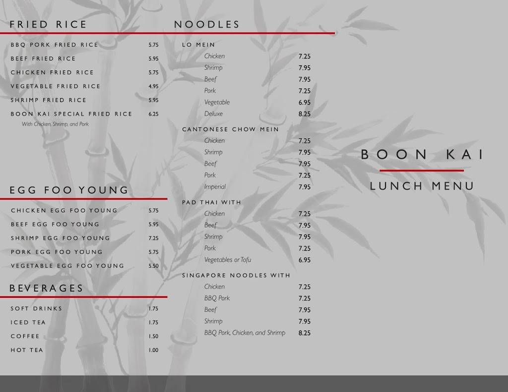 Boon Kai Restaurant | restaurant | 1252 S Commerce Rd, Walled Lake, MI 48390, USA | 2486245353 OR +1 248-624-5353