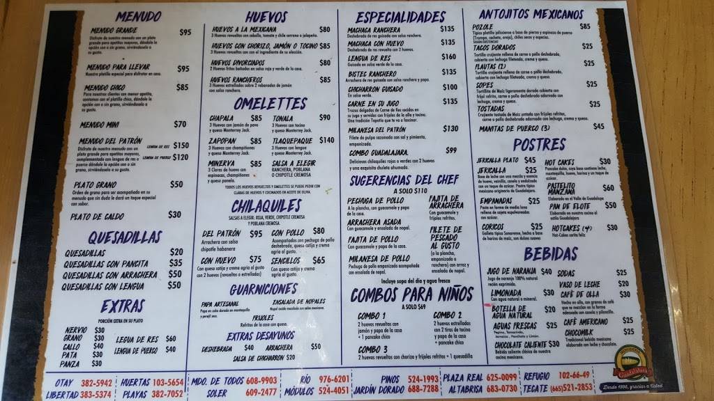 Menuderia Guadalajara | restaurant | Tijuana - Tecate 26379, El Refugio, 22253 Tijuana, B.C., Mexico | 016641026649 OR +52 664 102 6649