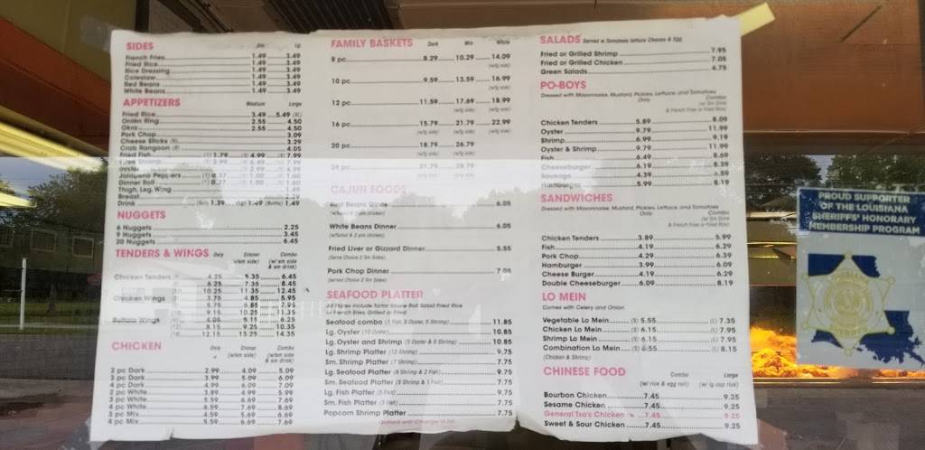 Cajun Fried Chicken & Seafood | restaurant | 1708 S Main St, St Martinville, LA 70582, USA | 3373946880 OR +1 337-394-6880