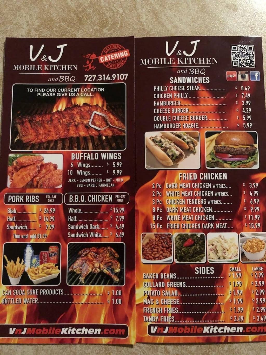 V&J Mobile Kitchen and BBQ | restaurant | 2944 Emerson Ave S, St. Petersburg, FL 33712, USA | 7273149107 OR +1 727-314-9107