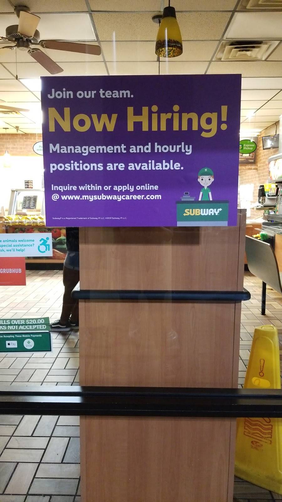 Subway Restaurants | restaurant | 1768 Carter Hill Rd, Montgomery, AL 36106, USA | 3342637875 OR +1 334-263-7875
