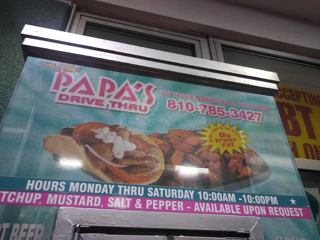 Papas Drive-Thru | restaurant | 3522 W Pierson Rd, Flint, MI 48504, USA | 8107853427 OR +1 810-785-3427