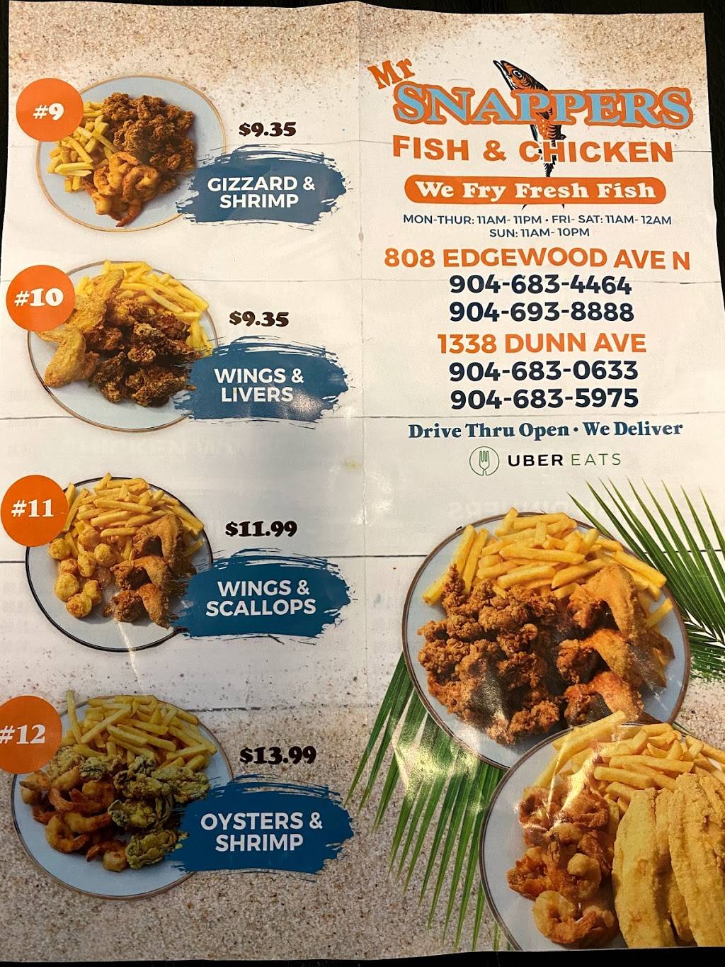 Mr Snappers Fish Chicken and Shrimp Dunn Ave | restaurant | 1338 Dunn Ave, Jacksonville, FL 32218, USA | 9046830633 OR +1 904-683-0633