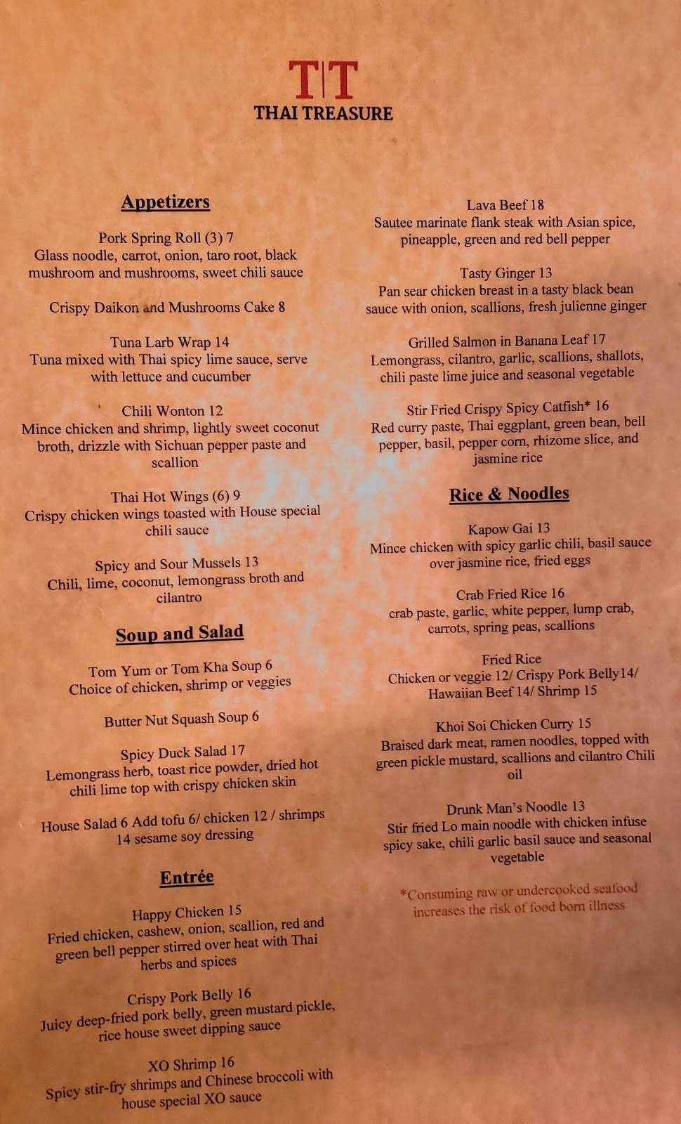 Thai Treasure | restaurant | Virginia Square, Arlington, VA 22203, USA | 5713127795 OR +1 571-312-7795