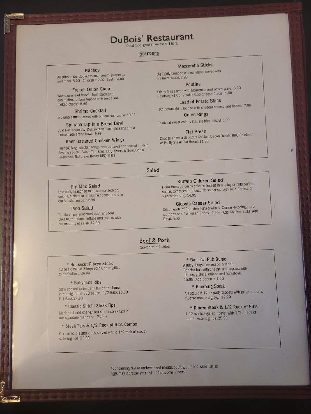 DuBois Restaurant | restaurant | 121 Fraser Ave, Madawaska, ME 04756, USA | 2077289454 OR +1 207-728-9454