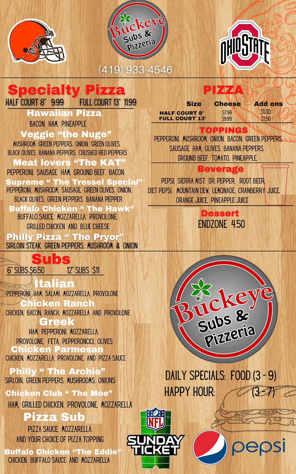 Buckeye Subs & pizzeria | restaurant | 413 Ash St, Willard, OH 44890, USA | 4199334546 OR +1 419-933-4546