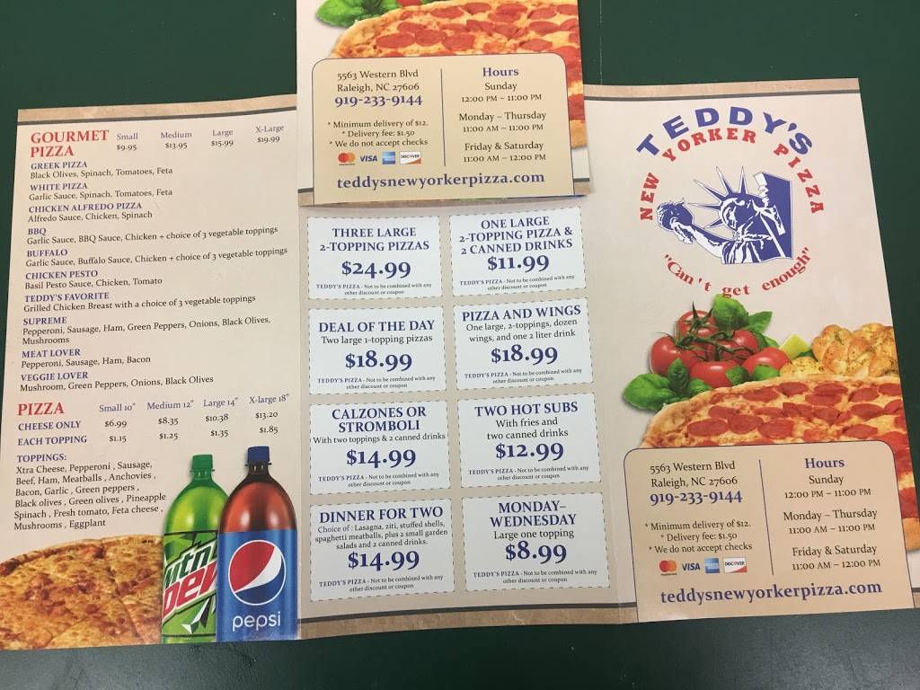Teddys Pizza & Pasta | meal delivery | 5563 Western Blvd, Raleigh, NC 27606, USA | 9192339144 OR +1 919-233-9144