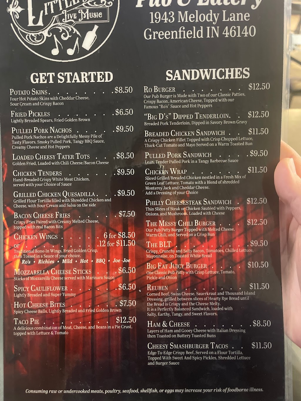 Little Ros Pub & Eatery | restaurant | 1943 Melody Ln, Greenfield, IN 46140, USA | 3173189427 OR +1 317-318-9427