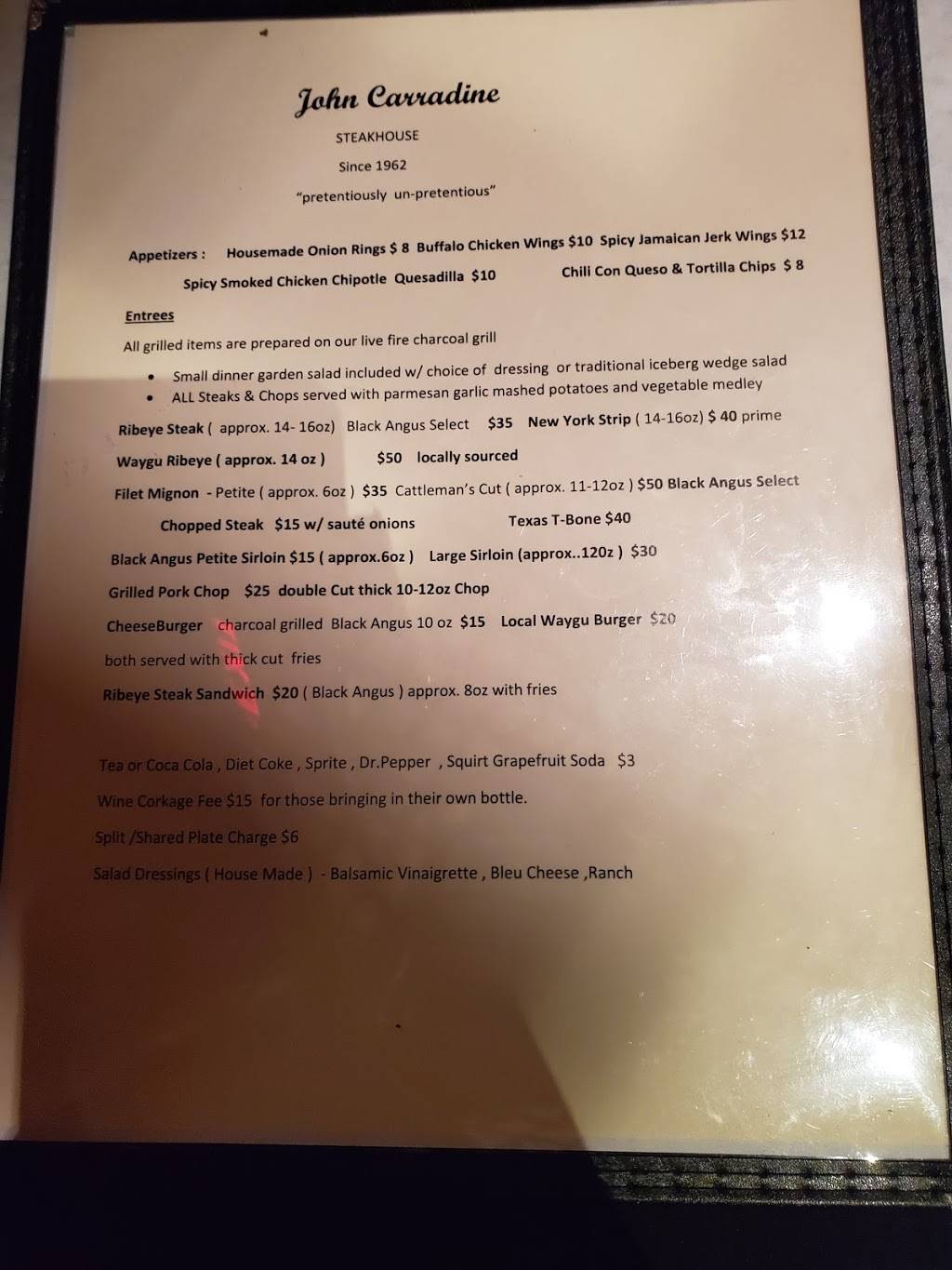 John Carradine SteakHouse | restaurant | 501 - A Church St NW, Huntsville, AL 35801, USA | 2565368919 OR +1 256-536-8919