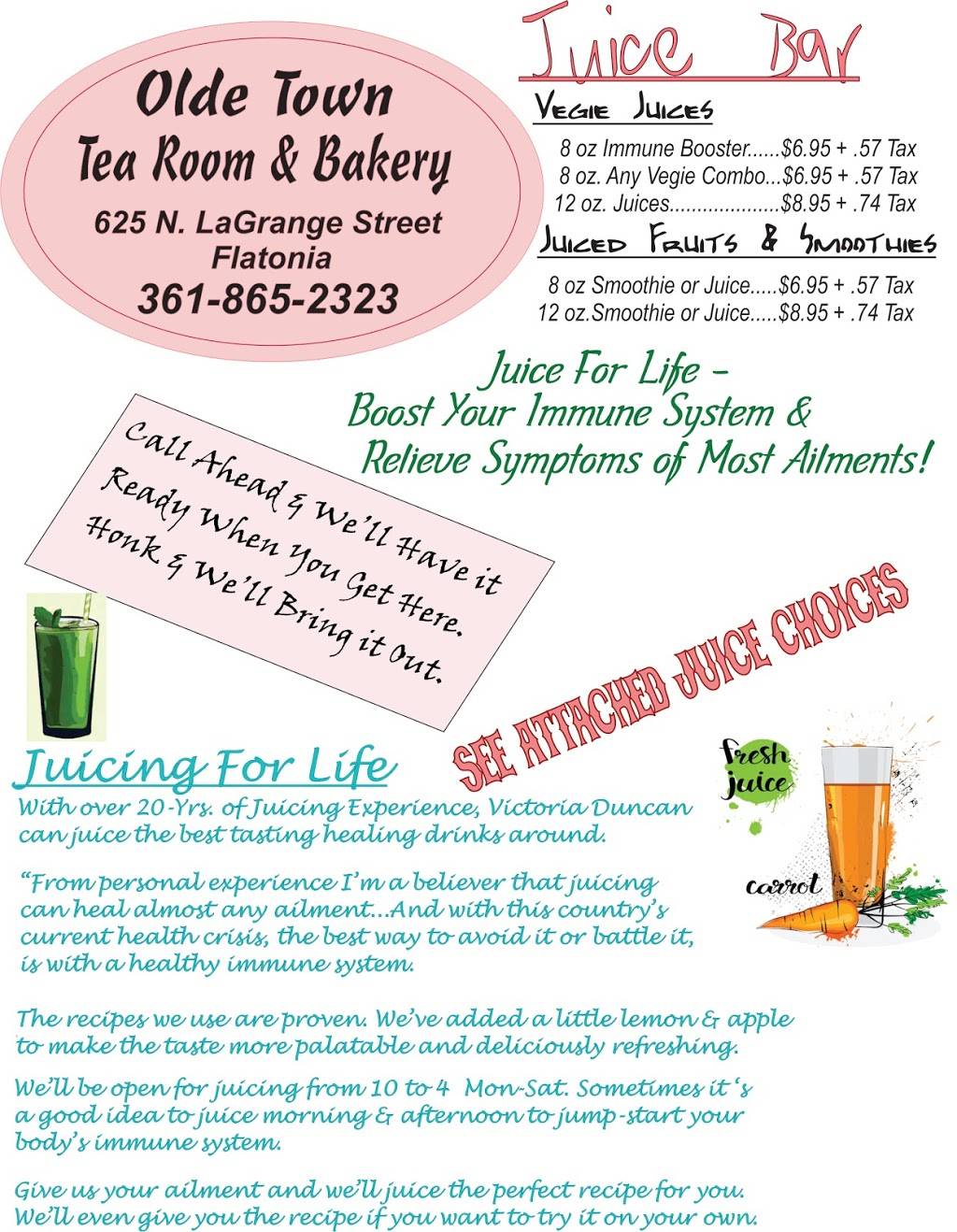 Floy Farm Interior Design & The Olde Town Tea Room & Bakery | bakery | 625 N La Grange St, Flatonia, TX 78941, USA | 3618652323 OR +1 361-865-2323