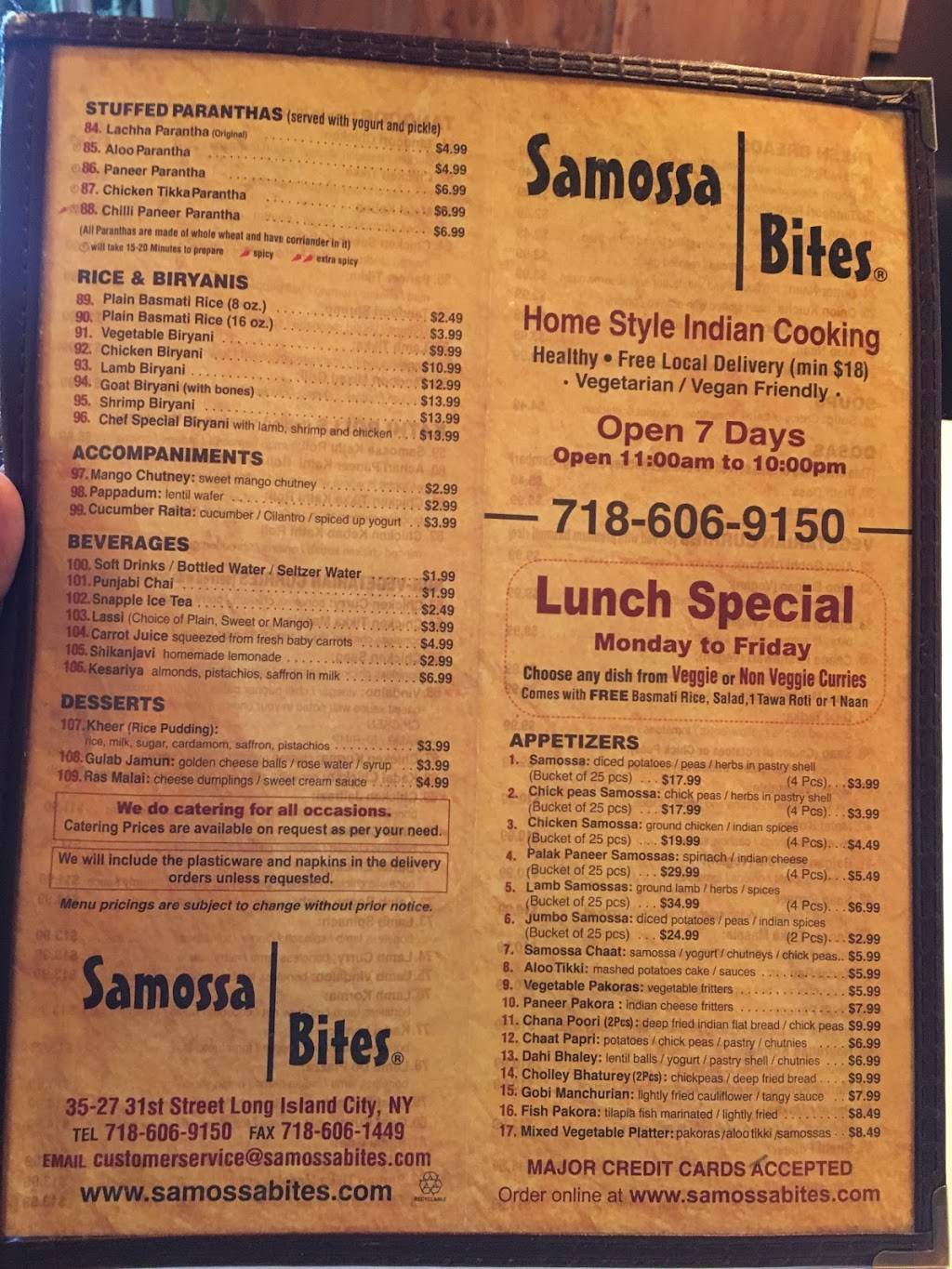 Samossa Bites | meal takeaway | 35-27 31st St, Long Island City, NY 11106, USA | 7186069150 OR +1 718-606-9150