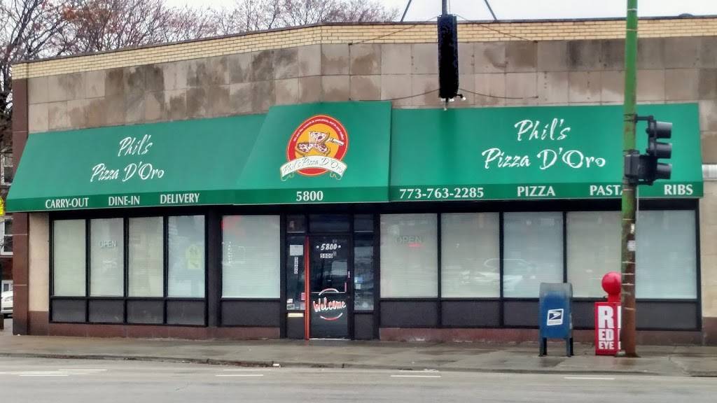 Phils Pizza DOro | restaurant | 5800 N Milwaukee Ave, Chicago, IL 60646, USA | 7737632285 OR +1 773-763-2285