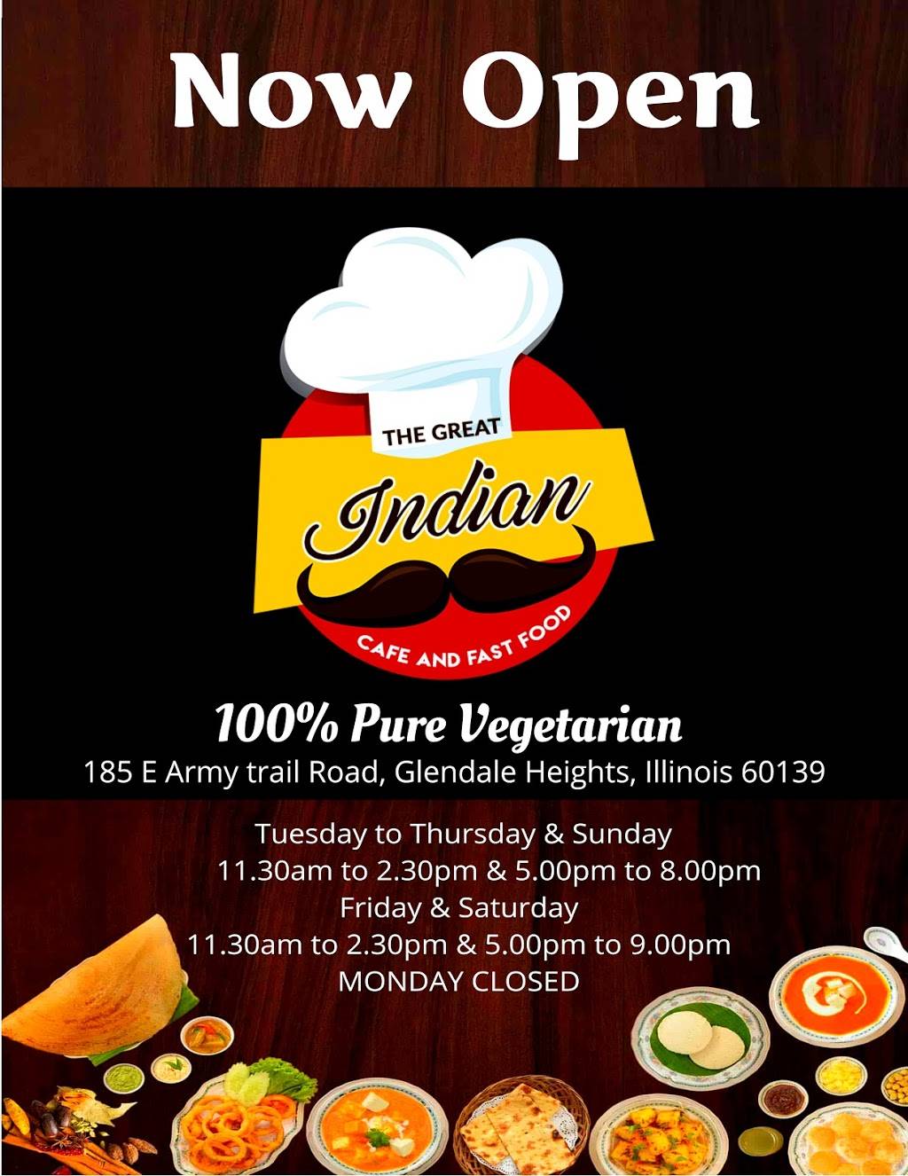The Great Indian Cafe and Fast Food | restaurant | 185 Army Trail Rd, Glendale Heights, IL 60139, USA | 6305293344 OR +1 630-529-3344