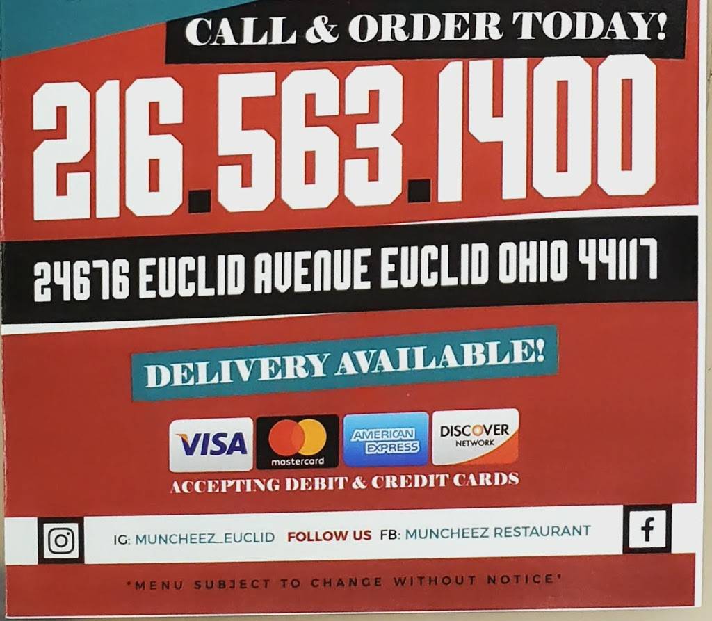 MUNCHEEZ | restaurant | 24676 Euclid Ave, Euclid, OH 44117, USA | 2165631400 OR +1 216-563-1400