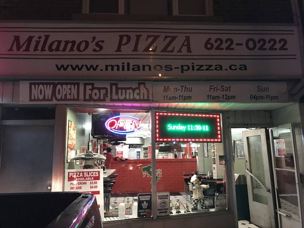 Milanos Pizza | restaurant | 3886 Bloor St W, Etobicoke, ON M9B 1L4, Canada | 4166220222 OR +1 416-622-0222