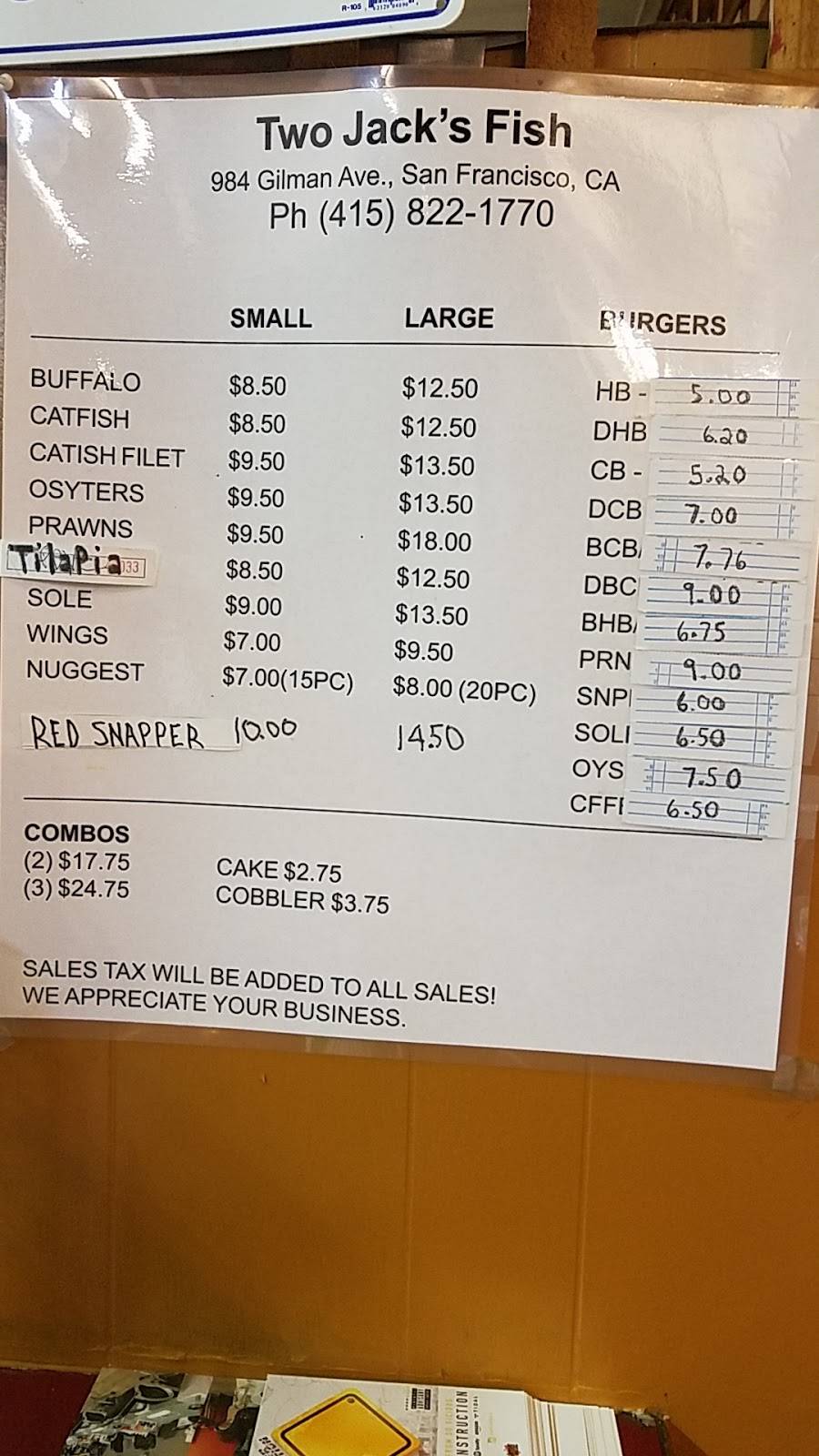 Two Jacks | restaurant | 984 Gilman Ave, San Francisco, CA 94124, USA | 4158221770 OR +1 415-822-1770